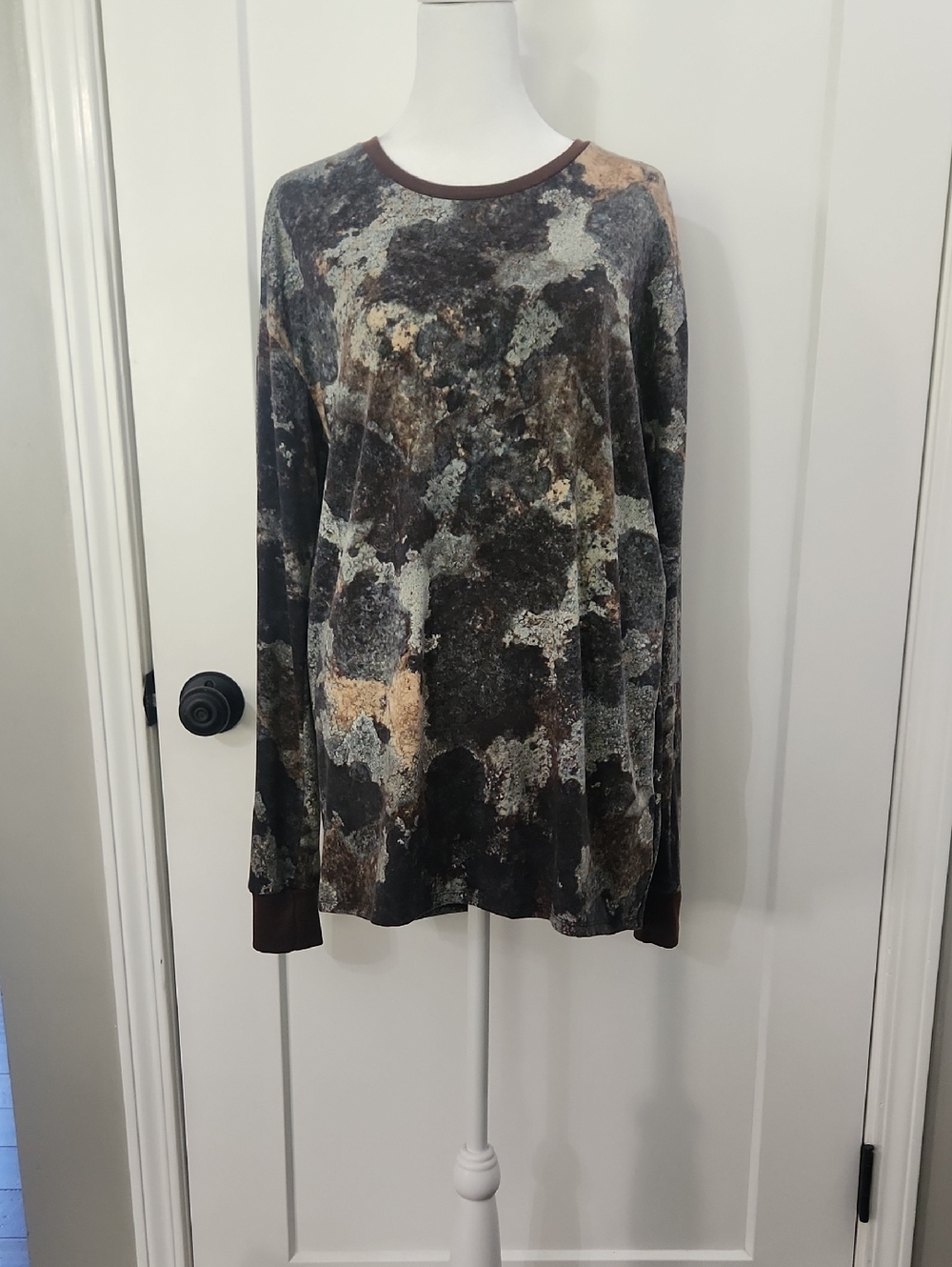 Long Sleeve Multi Camo Print Top
